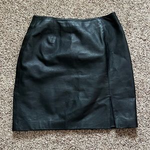Black leather skirt